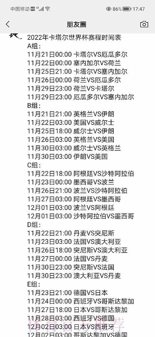 世界杯赛事日程与最新战报深度解析